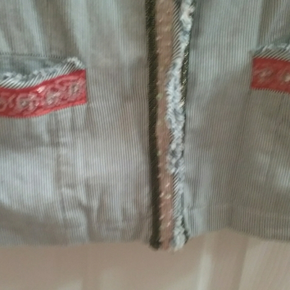 Vintage Free People Beaded Pin Stripe Jacket - Picture 8 of 13